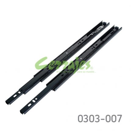 Corredera de baleros Cerrajes Mini H=35mm L=340mm Electrólisis Negra Sobre extensión