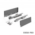Corredera doble pared Cerrajes "Stetik Slim"  H=126mm L=350mm epóxica Gris antracita cierre suave