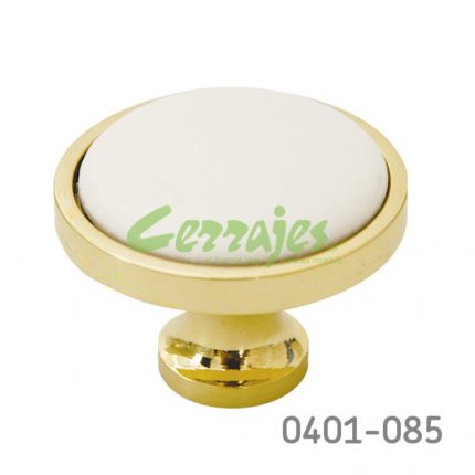 Botón Latón / Cerámica Ø=32 mm 5058 L50 Acabado metálico con cerámica Tornillo #8-32x1"