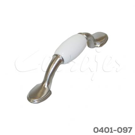 Jaladera Zamak/Cerámica cc 76 mm L=126 mm 5076 Z50 Acabado metálico con cerámica Tornillo #8 - 32X1"