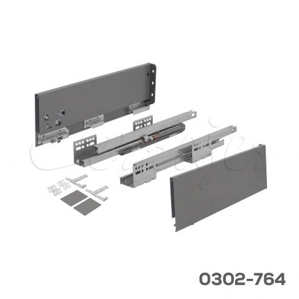 Corredera doble pared Cerrajes "Stetik Slim"  H=126mm L=400mm epóxica Gris antracita cierre suave