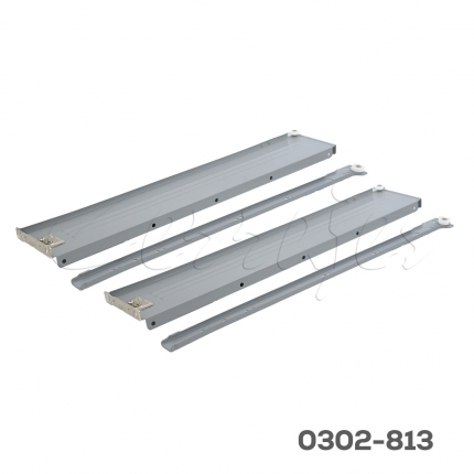 Corredera pared sencilla Cerrajes "Integral"  H=86mm L=350mm epóxica gris extensión parcial