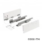 Corredera doble pared Cerrajes "Stetik Slim"  H=126mm L=400mm epóxica blanca cierre suave