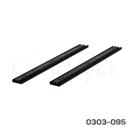 Corredera de baleros Cerrajes  H=45mm L=500mm Electrólisis Negra Extensión total Espesor 1,0mm