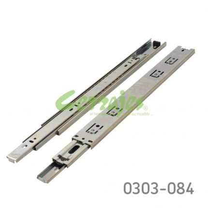 Corredera de baleros Cerrajes  H=45mm L=400mm Zincada Extensión total Espesor 1,0mm