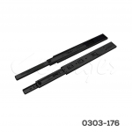 Corredera de baleros Cerrajes  L=300mm Negra Extensión total Cierre suave