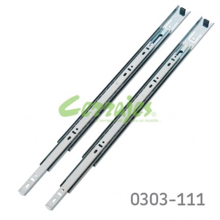 Corredera de baleros Cerrajes Mini H=35mm L=450mm Zincada Sobre extensión