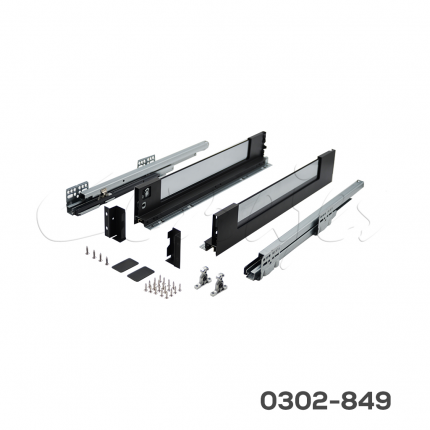 Corredera doble pared Cerrajes "Stetik Slim Cristal" H=84mm L=500mm, Gris Antracita, cierre suave