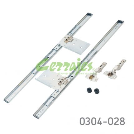 Corredera para puerta instalación lateral KV 8080P L=600mm Zincada Extensión total