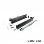 Corredera doble pared Cerrajes "Stetik Slim 2.0" H=84mm L=500mm, Gris Antracita, cierre suave