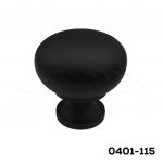 Botón hueco Hierro (Acero) / Zamak Ø=32 mm 4018 H91 Negro mate Tornillo #8-32x1"