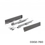 Corredera doble pared Cerrajes "Stetik Slim"  H=88mm L=350mm epóxica Gris antracita cierre suave