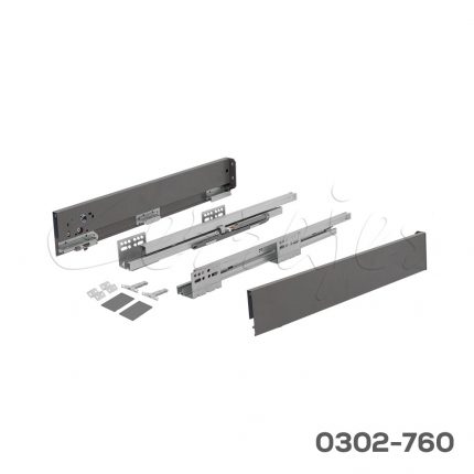 Corredera doble pared Cerrajes "Stetik Slim"  H=88mm L=350mm epóxica Gris antracita cierre suave