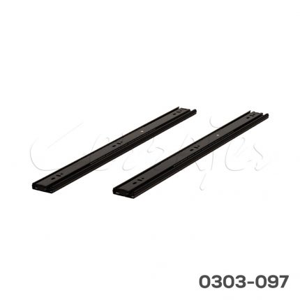 Corredera de baleros Cerrajes  H=45mm L=600mm Electrólisis Negra Extensión total Espesor 1,0mm