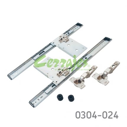 Corredera para puerta instalación lateral KV 8080P L=400mm Zincada Extensión total