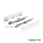 Corredera doble pared Cerrajes "Stetik Slim"  H=88mm L=400mm epóxica blanca cierre suave