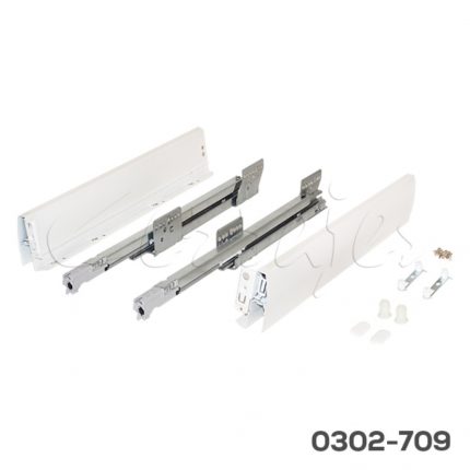 Jgo. "Nova Pro Deluxe" blanco 500 mm para 40 kg con cierre suave con logo Grass