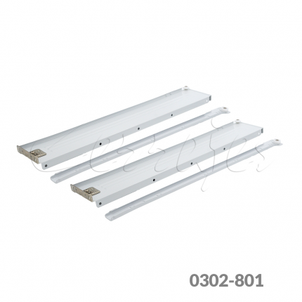 Corredera pared sencilla Cerrajes "Integral"  H=86mm L=500mm epóxica blanca extensión parcial