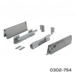 Corredera doble pared enganche rápido  Cerrajes "Stetik" H=86mm L=400mm epóxica plata Cierre suave