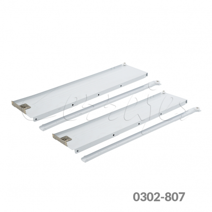 Corredera pared sencilla Cerrajes "Integral"  H=150mm L=400mm epóxica blanca extensión parcial