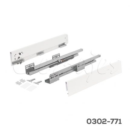 Corredera doble pared Cerrajes "Stetik Slim"  H=88mm L=350mm epóxica blanca cierre suave