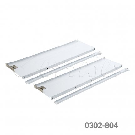 Corredera pared sencilla Cerrajes "Integral"  H=118mm L=450mm epóxica blanca extensión parcial