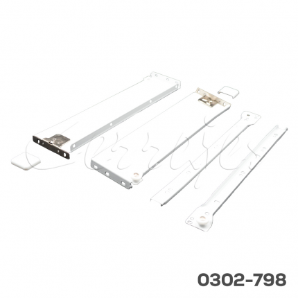 Corredera pared sencilla Cerrajes "Integral"  H=86mm L=350mm epóxica blanca extensión parcial