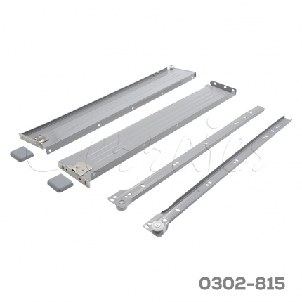 Corredera pared sencilla Cerrajes "Integral"  H=86mm L=450mm epóxica gris extensión parcial