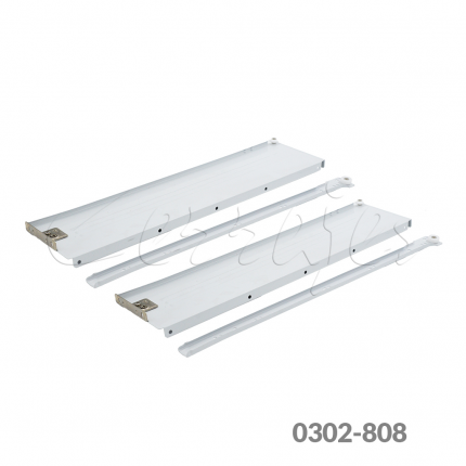 Corredera pared sencilla Cerrajes "Integral"  H=150mm L=450mm epóxica blanca extensión parcial