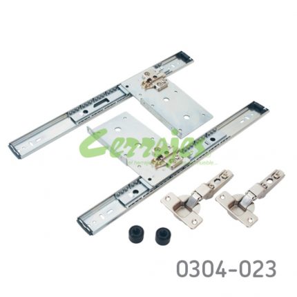 Corredera para puerta instalación lateral KV 8080P L=350mm Zincada Extensión total