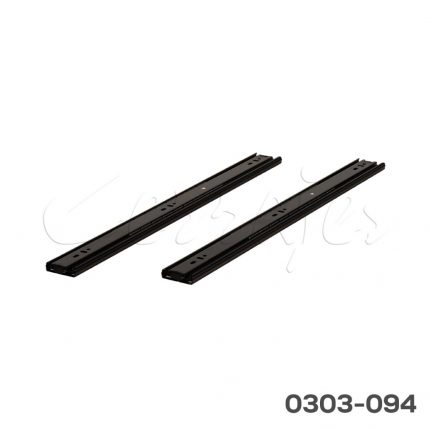 Corredera de baleros Cerrajes  H=45mm L=450mm Electrólisis Negra Extensión total Espesor 1,0mm