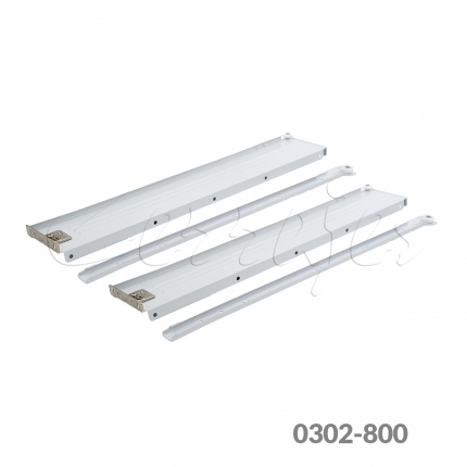 Corredera pared sencilla Cerrajes "Integral"  H=86mm L=450mm epóxica blanca extensión parcial