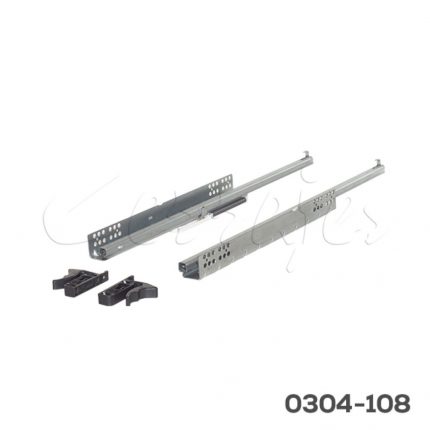 Corredera bajo montaje fijación con soporte Cerrajes "Okulta" L=450mm Zincada Ext.3/4 Cierre suave