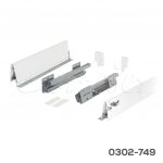 Corredera doble pared enganche rápido  Cerrajes "Stetik" H=86mm L=450mm epóxica blanca Cierre suave