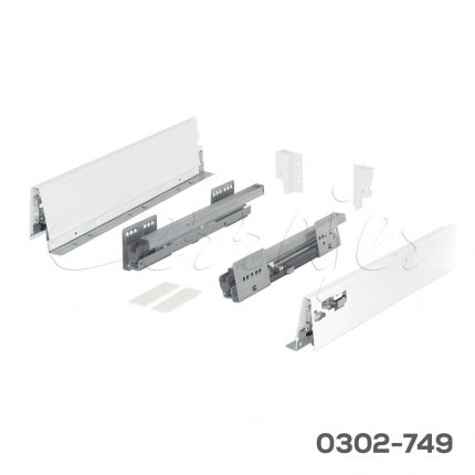 Corredera doble pared enganche rápido  Cerrajes "Stetik" H=86mm L=450mm epóxica blanca Cierre suave