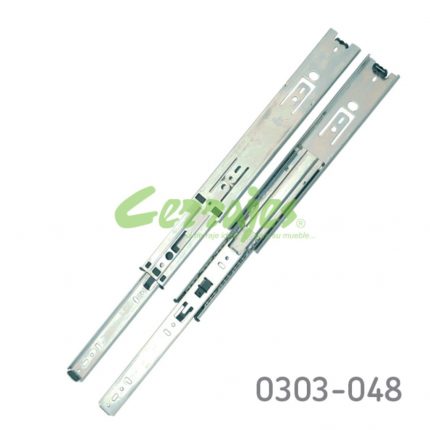 Corredera KV 8400 H=45mm L=250mm Zincada Extensión total