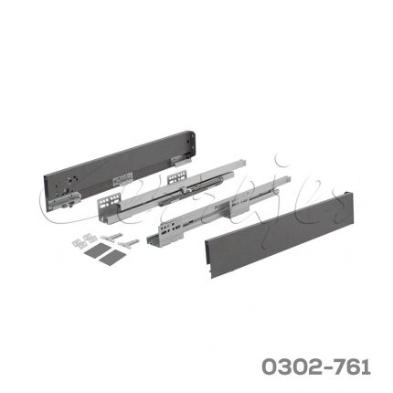 Corredera doble pared Cerrajes "Stetik Slim"  H=88mm L=400mm epóxica Gris antracita cierre suave