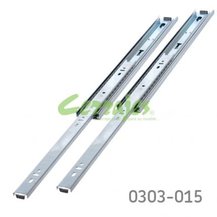 Corredera de baleros Cerrajes Reforzada H=45mm L=450mm Zincada Extensión total Espesor 1,2mm