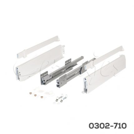 Jgo. "Nova Pro Deluxe" blanco 500 mm para 40 kg con cierre suave con riel con logo Grass