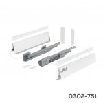 Corredera doble pared enganche rápido  Cerrajes "Stetik" H=204mm L=450mm epóxica blanca Cierre suave