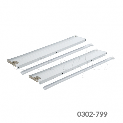 Corredera pared sencilla Cerrajes "Integral"  H=86mm L=400mm epóxica blanca extensión parcial