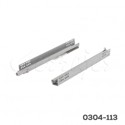 Corredera bajo montaje fijación con perno Cerrajes "Okulta" L=350mm Zincada Ext.parcial Cierre suave