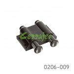 Broche magnético para dos puertas con resorte Cerrajes Plástico negro L=40+14mm W=58mm