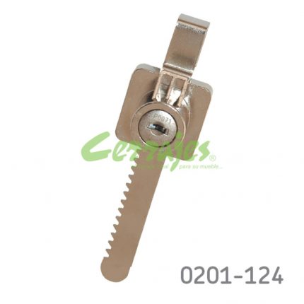 Cerradura para vitrina con puertas de cristal 4-7mm CL L=122mm