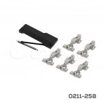 Sistema de apertura y cierre suave mecánico Cerrajes "2en1" Negro H<2,4 m <20 kg c/5 bisagras libres