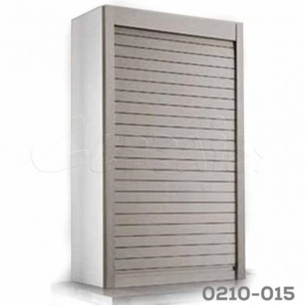 Cortina enrollable PVC para gabinete altura=1500mm ancho=600mm (p/16mm) laminado Inoxidable