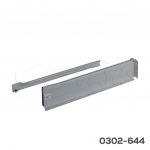 Corredera pared sencilla Cerrajes "Integral"  H=85mm L=500mm epóxica gris Extensión parcial
