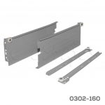 Corredera pared sencilla Cerrajes "Impaz" H=149mm L=350mm epóxica Gris Extensión parcial