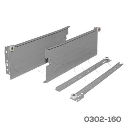 Corredera pared sencilla Cerrajes "Impaz" H=149mm L=350mm epóxica Gris Extensión parcial