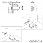 Broche magnético para una puerta con resorte Cerrajes Plástico café L=35+14mm W=34mm